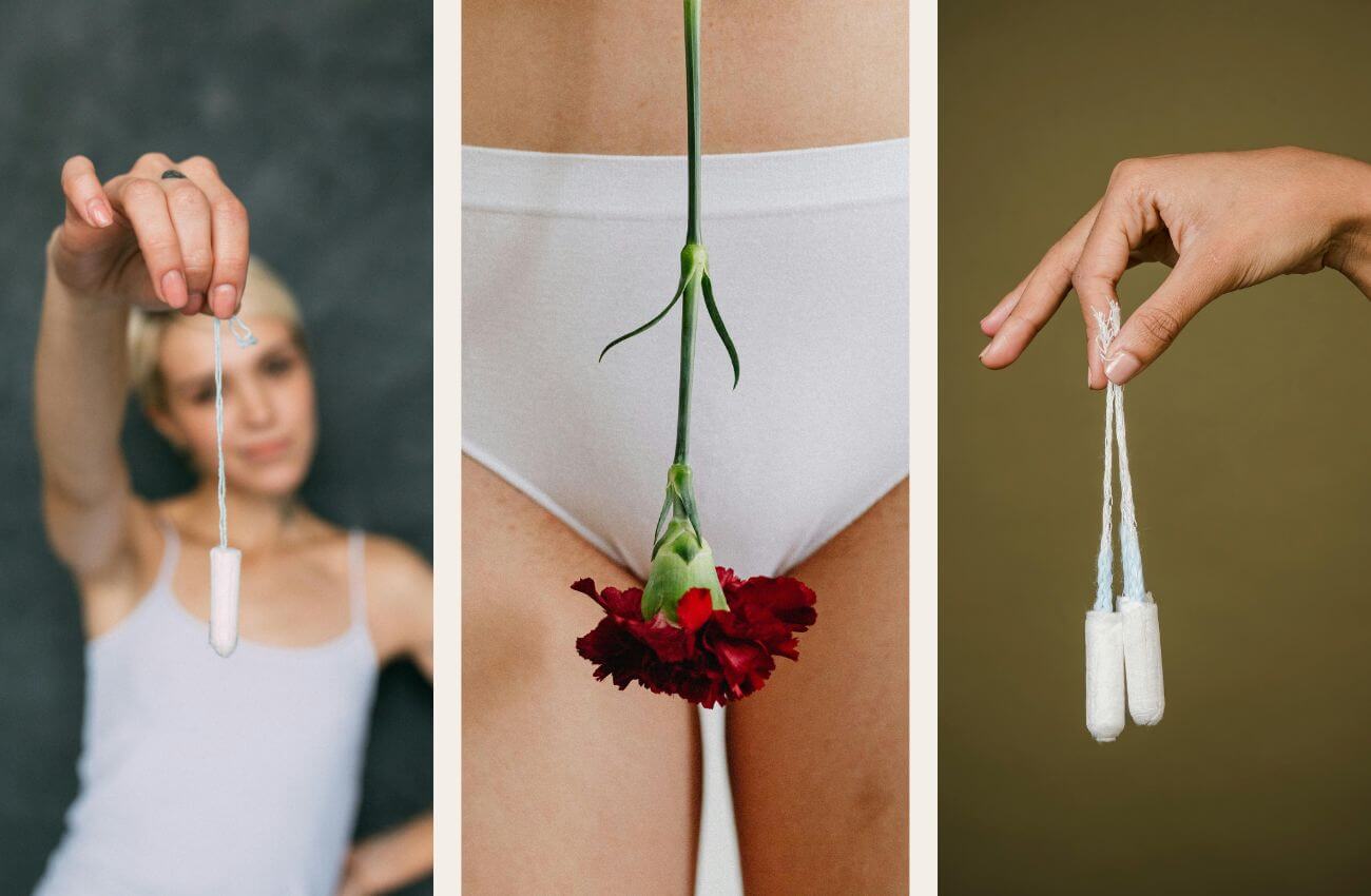 Women Holding Cotton Tampon Strings - Best Organic Tampons