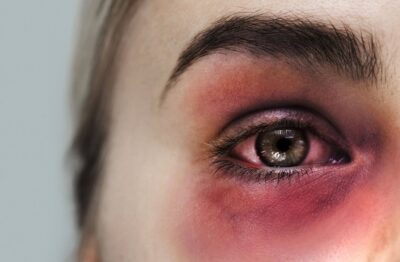 Close-up of woman with blood-shot bruised eye - UK Criminal Justice System Is Failing Domestic Abuse Victims