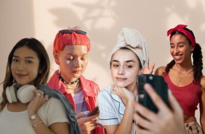 A group of Gen Z young women entrepreneurs and content creators representing the rise of side hustles in the UK